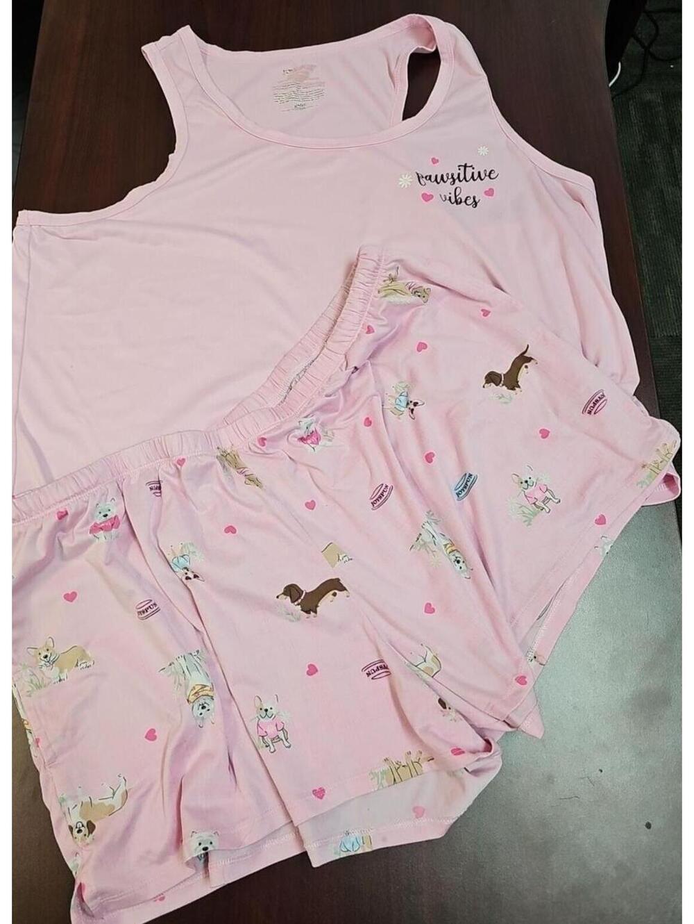JoySpun Shorty/Pajama Lounge Set Pawsitive Vibes. Size 2XL